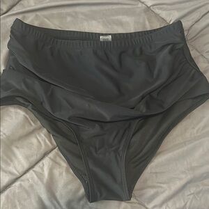 High-Waisted Black Bikini Bottoms Swimwear